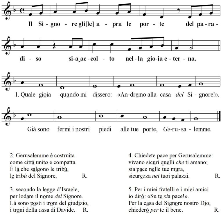 Canti per le liturgie esequiali e per i defunti Ufficio Liturgico